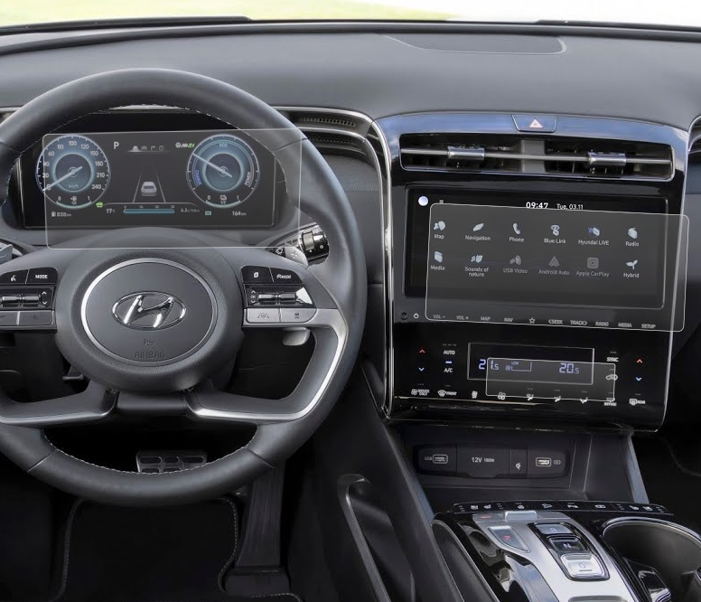 UPSCREEN entspiegelt matte Schutzfolie(für Hyundai Tucson NX4 2021 Cockpit)